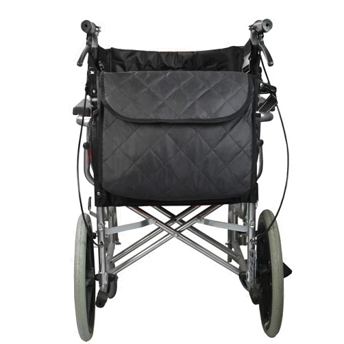 Wivmypog Wheelchair Rear Back Bag, Waterproof Wheelchair Bag Hang on Back Backpack Messenger Storage Bag for Men, Women, Handicap, Elderly Wheelchair Accessories (Black)