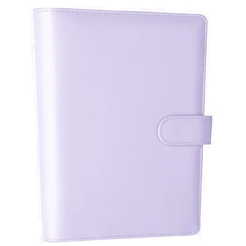 Antner A5 PU Leather Binder 6 Ring Notebook Photocard Budget Binder Cover for A5 Refill Paper, Refillable Loose Leaf Personal Planner Organizer Binder with Magnetic Buckle, Purple