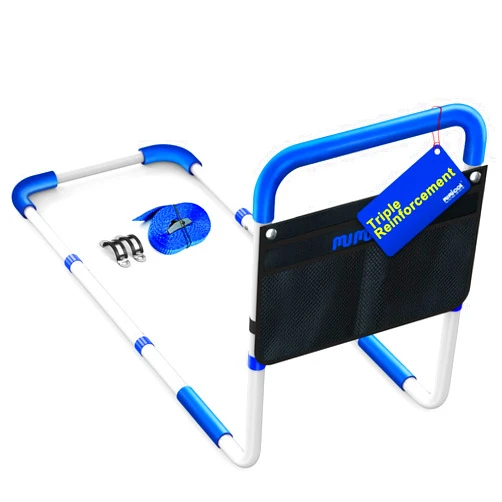 Mumicol Bed Rails for Elderly Adults Safety, Bed Rail for Queen/King/Full/Twin Bed with Side Pouch, Super Sturdy Medical Adjustable Heights Bed Rails Guard Assist