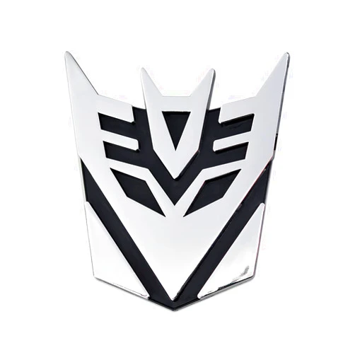 The Masonic Exchange Transforming Auto Robot Decepticon Auto Emblem - [Chrome][5'' Tall]