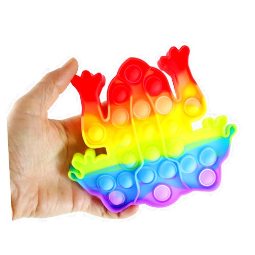 Curious Minds Busy Bags 1 Frog Bubble Pop Fidget Toy - Silicone Push Poke Bubble Wrap Fidget Toy - Press Bubbles to Pop - Bubble Popper Sensory Stress Toy OT