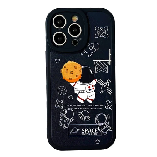 XAVIBEETAG Compatible with Cool iPhone 14 Pro Max 6.7 Inch Case for Boys,Funny Aesthetic Astronaut Basketball Player Soft Silicone Gel Rubber Shockproof Cover Full Body Drop Protection (HGq)