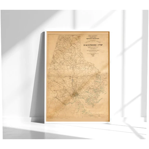MG Global Wrapped Gift | Historical Poster of Baltimore County Maryland 1863 Civil War by Kaiser Genealogy | 11x17 12x18 16x24 24x36 Unframed Wall Art | Vintage Antique Print |Home Office Decor