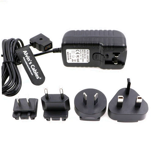 Alvin's Cables Power Adapter Converter Cable D-Tap P-Tap Female to Universal AC with UK EU AU US Plugs for ARRI RED Teradek Cube 79in/2m