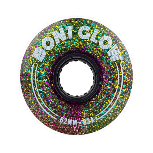 Bont Skates - Glow Light Up LED Quad Roller Skate Wheels - Recreational Street Outdoor Skating - 62x35mm 83A - Set of 4 Wheels (Metrocity)