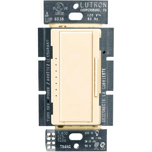Lutron Maestro LED+ Dimmer Switch for Dimmable LED, Halogen and Incandescent Bulbs, 150W/Single-Pole or Multi-Location, MACL-153M-IV, Ivory