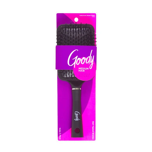 Goody Detangle It Paddle Brush - Black, Custom Style Detangler Brush with Ball-Tipped Bristles, Use as a Detangling Brush, Hair Brush to Tackle Tangles & Knots, Styling Brush for Medium Hair