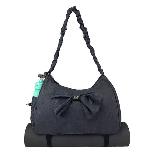 WOLT Gym Bag For Women, Black Yoga Mat Bag with Shoes Compartment, Wet Pocket and Water Bottle Pocket