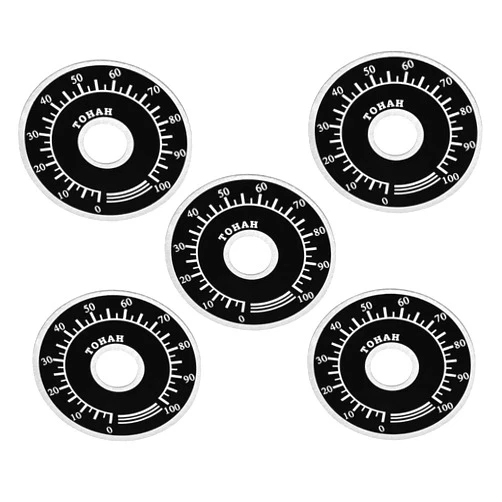 VICLEOTECH New 2024 5Pcs Potentiometer Knob Diameter Digital Dial Scale Plate Volume Control Rheostat Variac Transformer Face Plates Black 40Mm Accessories