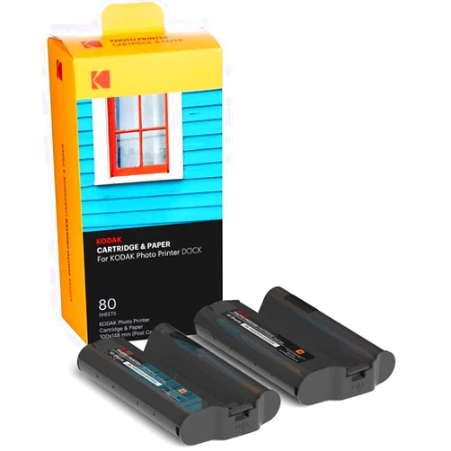 KODAK Dock Plus & Dock Photo Printer Cartridge PHC-80 – Cartridge Refill & Photo Paper- 80 Pack