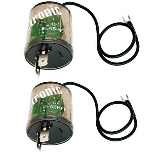 iRhapsody 2-pin 12vdc 20amp LED Flasher Relays with Ground Wire, Turn Signal Flasher Relay, Pack of 2