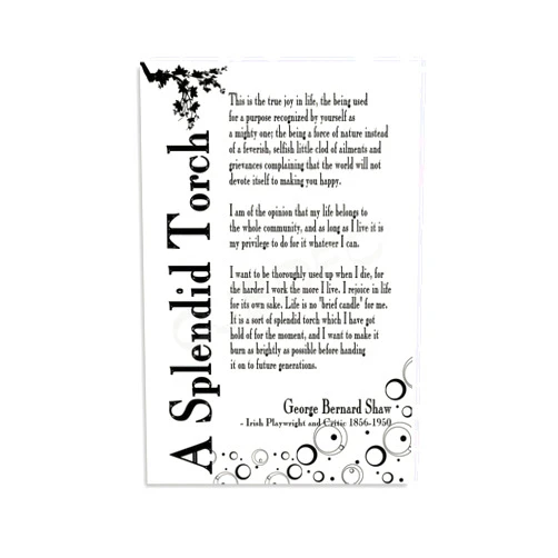 Generic A Splendid Torch Quote by George Bernard Shaw Poster (1) Canvas Painting Wall Art Poster for Bedroom Living Room Decor 08x12inch(20x30cm) Unframe-style