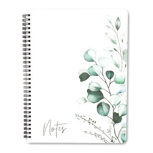 ZICOTO Aesthetic Spiral Notebook Journal For Women - Cute Greenery 10.5