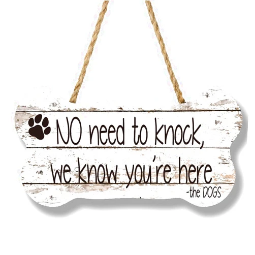 963RW Dog Signs for Home Decor, Funny Bone Shape Wood Plaque Signs Decor, Dog Decorative Plaque with Hanging Rope for Wall, Front Door Decor (Funny Do Not Disturb Sign) Wall Door Signs 12x6 In