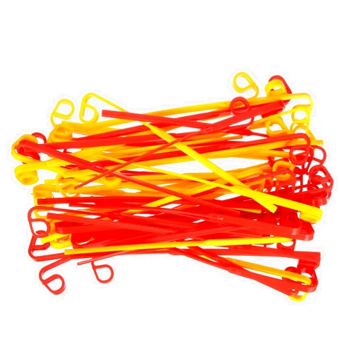 uxcell Weed Eater Blades, 100Pcs - Plastic Replacement Flexible Line Blades, Durability Thickened Trimmer Head Blade for Trimmer Edger (Yellow & Red)