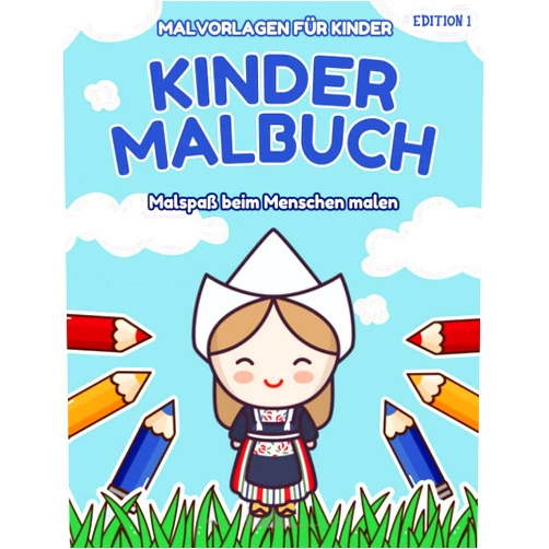Steve Rueb Bücherallerlei Malvorlagen für Kinder - Kindermalbuch - Malspaß beim Menschen malen - Edition 1: Ausmalbuch I Malen lernen I Malvorlage I DIN A4 I 40 europäische ... I Malbilder I Edition 1 (German Edition)
