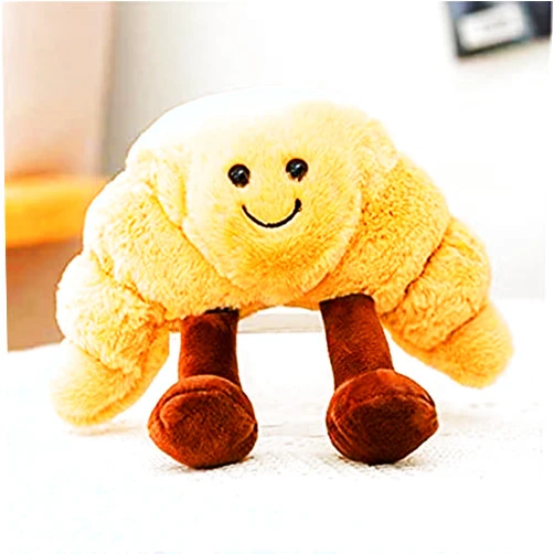 Zazzer Croissant Plush Bread Pillow Toy, Food Plush Pillow Cute Plush Stuffed Animals Toy Funny Soft Food Plushies Toy for Gifts for Kids Birthday