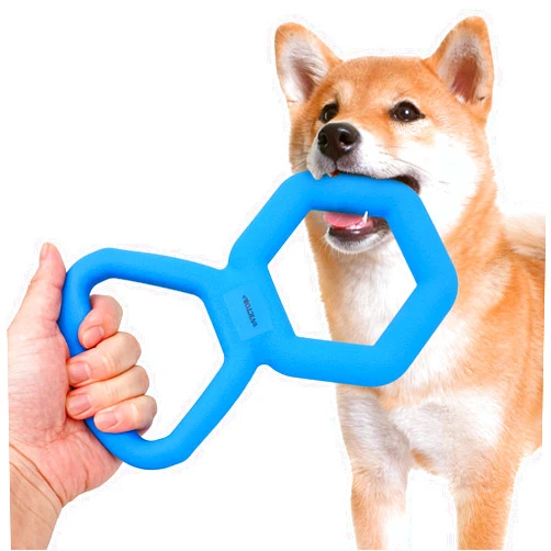 Victob Tug of War Dog Toy-Dog Supplies for Tug of War-Dog Pull Toy Interactive Dog Tug Toys Double Ring Pull Toy Tough Dog Chew Toy Durable Rubber Dog Toys for All Breed Chewers,Blue