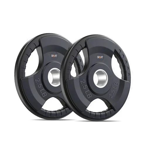 SPART Weight Plate 2-Inch Rubber Coated Olympic Grip Plate for Barbell,Solid Cast Iron Weight Plates in Pairs or Single for Strength Training,Weightlifting,Crossfit,Home Gym(5LB/10LB/25LB/35LB/45LB)