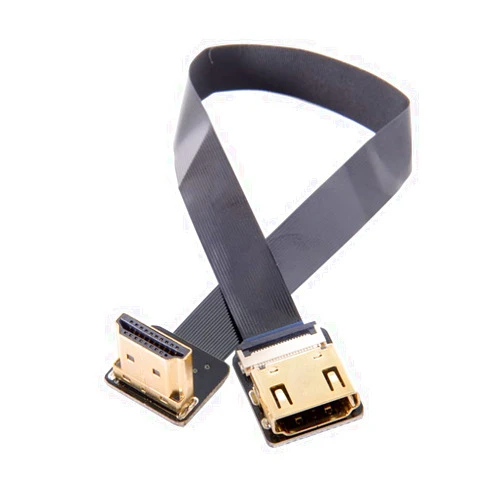 NFHK CYFPV Up Angled 90 Degree HDMI Male to Female FPC Flat Cable for HDTV Multicopter Aerial Photography