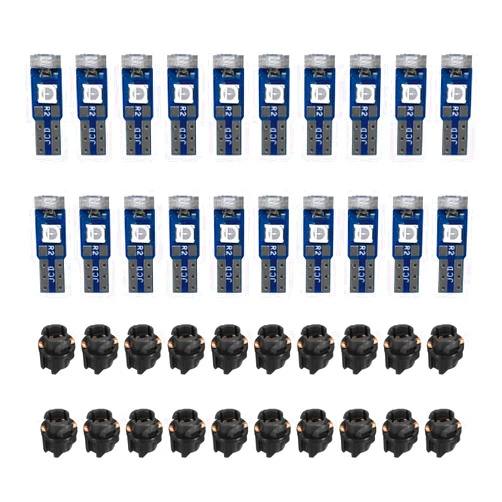 Kewucn 20PCS T5 LED Lights for Car Dashboard, 3030 Super Bright Interior Led Light Bulbs with Twist Socket, Auto Instrument Panel Gauge Indicator Bulb Replacement, Car Accessories (Blue)