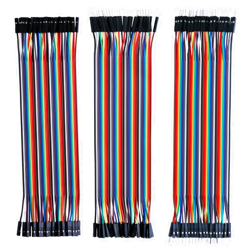 ELEGOO 120pcs Multicolored Dupont Wire 40pin Male to Female, 40pin Male to Male, 40pin Female to Female Breadboard Jumper Ribbon Cables Kit Compatible with Arduino Projects