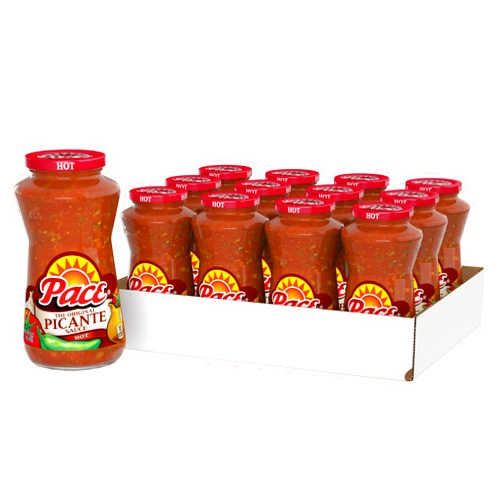 Pace Hot Picante Sauce, 16 oz Jar (Pack of 12)