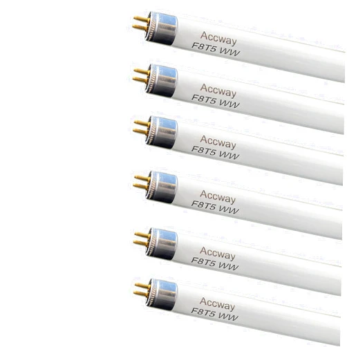 Accway (6 pack) F8T5/WW 12’’ Linear Fluorescent Light Bulb, 8W Warm White T5 Tube, 3000K Soft white Lamp, G5 mini Bi Pins Base Replacement for Under Cabinet Light, RV, Closet