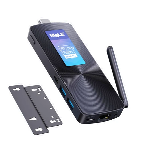 MeLE PCG02 Fanless Mini PC Stick, 12th N100 Celeron 8GB RAM 128GB Storage, Micro Computer Desktop Full Functional USB-C, Wi-Fi5 Gigabit Ethernet BT5.1 on Business Office Industrial IoT Media Home