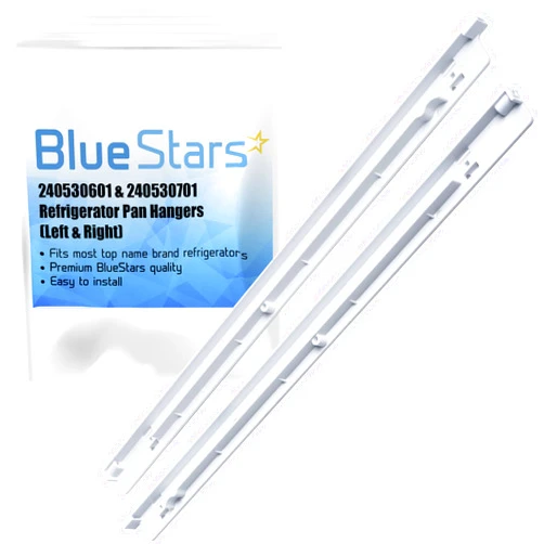 BlueStars 240530601 & 240530701 Refrigerator Pan Hangers (Left & Right) – Plastic Replacement for Kenmore & Frigidaire Models – Replaces 240460401, 240460501