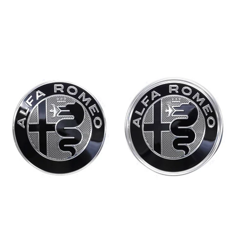 JUNMEI GTAM Modified car Front and Rear Micro-Chapter Decorative Stickers Black and White for Alfa Romeo Giulia Stelvio 4c car Exterior Accessories (Giulia/Stelvio)