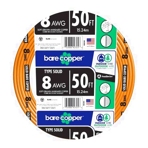 Southwire 50-ft 8-Gauge Solid Soft Drawn Copper Bare Wire (by-The-Roll)