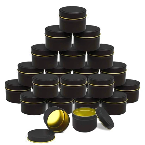 Bunhut Candle Tins,24 Pack 8oz Candle Tins for Making Candles,Bulk Candle Jars with Lids,Candle Containers for DIY Candle Making,Black Candle Tins,Empty Candle Jars for Making Candles (black-8 oz)