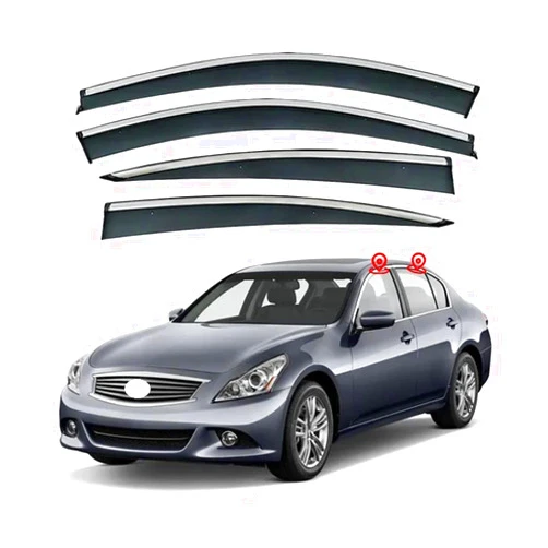 AnzAga Side Window Deflector for I-NFI-NITI G-Series V36 G35/G25/G37 C2007-2015 Car Rain Shield Car Window rain Guards Side Window rain Guards Car Windows Visor Window Visors Rain Guard Car Wind-Deflectors