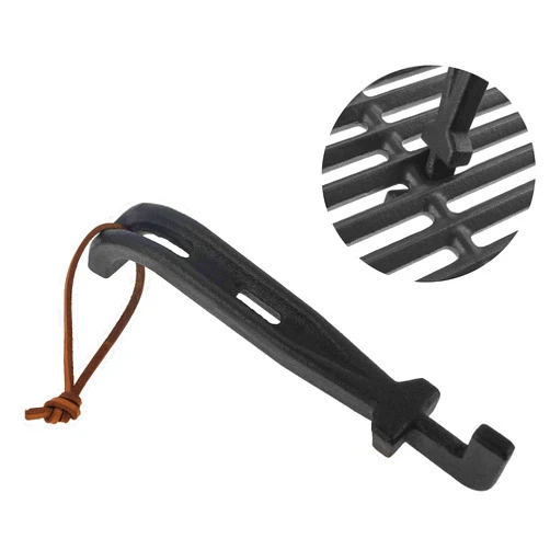 EasiBBQ Cast Iron Grill Grate Lifter, Barbecue Universal Grid Lifter, Hot Surfaces handling Lifter Gripper for Most Charcoal Grills and Gas Grills