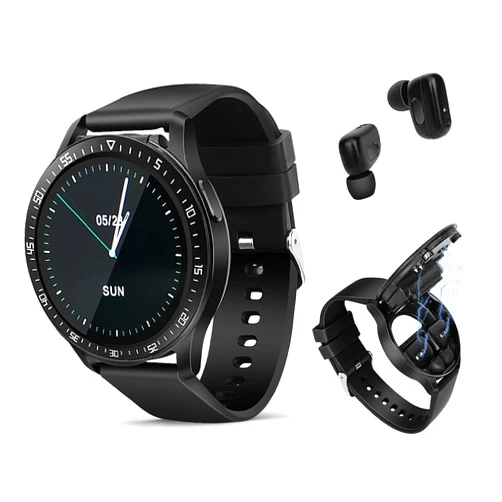 VOVOAEWACH Smart Watch with Earbuds, 1.32 Inch Round Fitness Watch X7, 2 in 1 Bluetooth Watch with Step,Calories,Sleep Monitor,Heart Rate Blood Pressu-re Monitor for iOS & Android