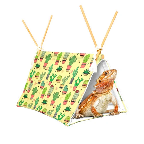 Aipush Bearded Dragon Tent Bed,Cactus Pattern Reptile Bearded Dragon cage/hides and Caves/Habitat Hideout… (Cactus 1)