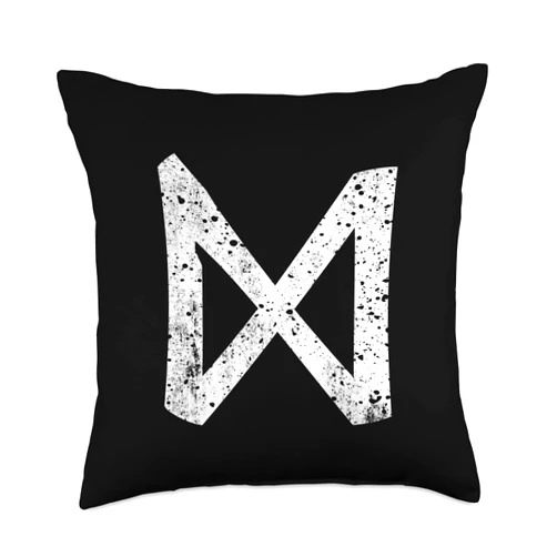 Viking Celtic Mythology Norse Ragnarök Futhark Viking Rune Dagaz-Runic Futhark Norse Mythology Celtic Throw Pillow, 18x18, Multicolor