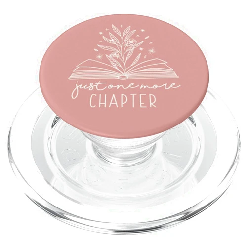 Book Lover Gifts by Vine Mercantile Just One More Chapter - Floral Book Lover (Dusty Rose) PopSockets PopGrip for MagSafe