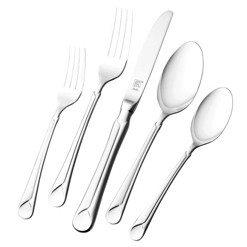 ZWILLING Provence 45-Piece Flatware Set, 18/10 Stainless Steel, Dual Mirror-Satin Finish, Service for 8, 5-piece placesetting plus 5 serving pieces
