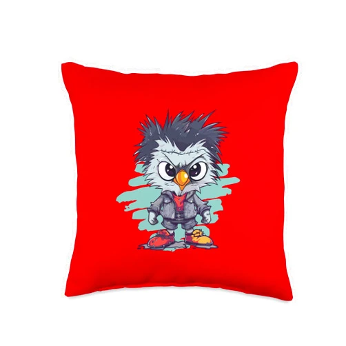 Papagei Tierhalter witzige lustige Sprüche Funny Bird Rocker Drawing for Men Women Children Throw Pillow, 16x16, Multicolor