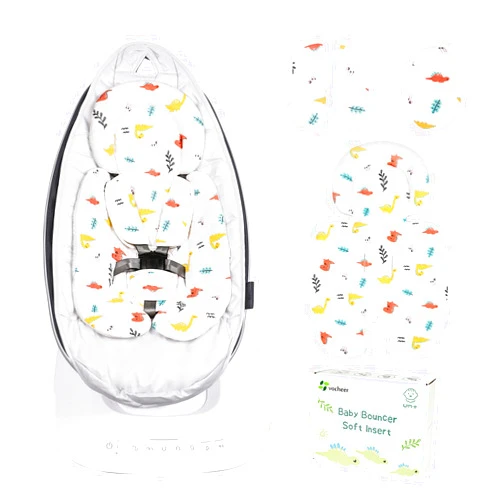 vocheer Newborn Insert Compatible with 4moms Mamaroo RockaRoo & Graco DuetSoothe Swing, Reversible Infant Insert Head & Body Support Cushion, Large Size, Cotton & Mesh Material, Dinosaur