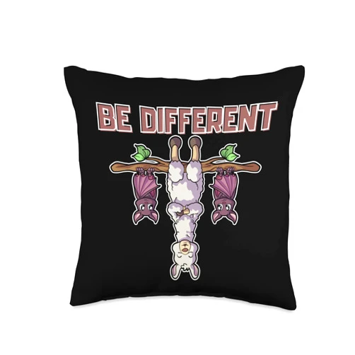 Mir Reichts ich geh Abhängen Animal Shop It's Okay to be Different Sei Anders Llama Bat Throw Pillow, 16x16, Multicolor