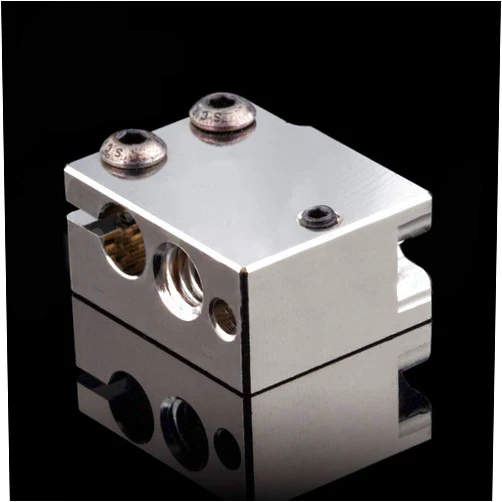 POLISI3D High Temperature Plated Copper Heater Block Compatible with Anycubic Vyper Sidewinder X1 X2 FLSUN SR Volcano Hotend PT100 Cartridge Sensor DDB Extruder 3D Printer (Copper)