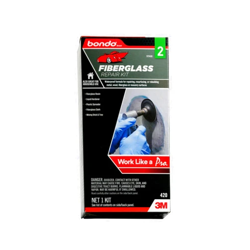 3M Fiberglass Resin Repair Kit 1/2 Pint (8 oz), All-in-One Set with Resin, Hardener, Fiberglass Cloth and Tools for Automotive, Marine and Home Repairs