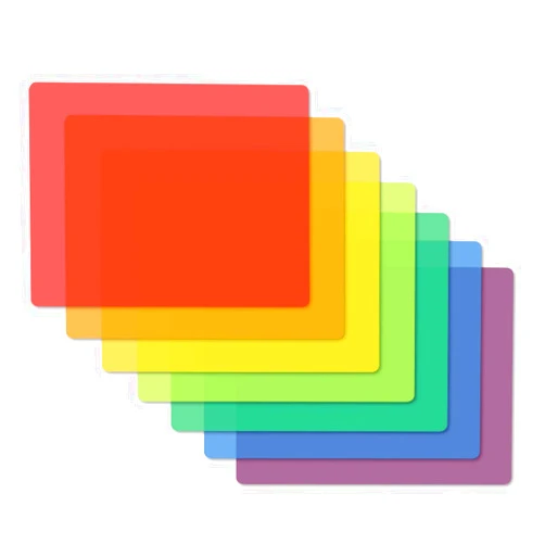 Fotouzy Plastic Cutting Boards for Kitchen, Flexible Cutting Mats Set of 7, Cutting Board Mats, BPA-Free, Non-Porous, Dishwasher Safe, 7 Translucent Colors