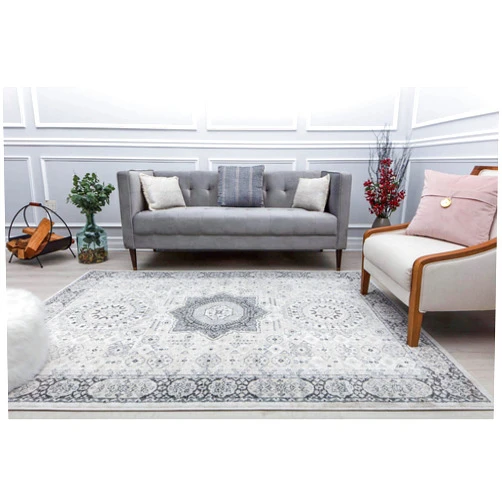 Rugs America Harper HY60D Silver Song Abstract Vintage Non-Shedding Living Room Bedroom Nursery Dining Home Office Area Rug, 2'0