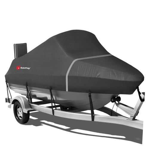 Rosefray 900D Boat Cover, Heavy Duty Waterproof Bass Boat Covers with Motor Cover Fits V-Hull/Tri-Hull/Fish/Ski/Runabout Boat,Fade-Proof Trailerable Boat Cover Fit 16'-18.5' L 94