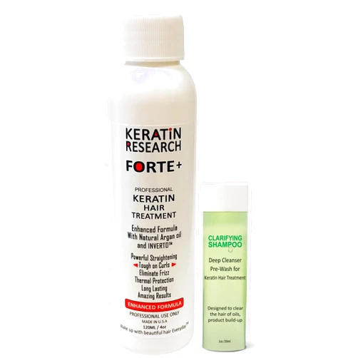 KERATIN RESEARCH Keratin Forte Brazilian Keratin Hair Blowout Treatment Extra Strength Forte Keratina Para Alisar El Pelo (120ML KIT)