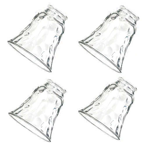 Rizzyluz Glass Covers for Ceiling Fan, Glass Shade Replacement for Light Fixture, 4 Pack Glass Globes Clear Water Ripple for Wall Sconce Vanity Lighting Chandelier Pendant Light, 2 1/8